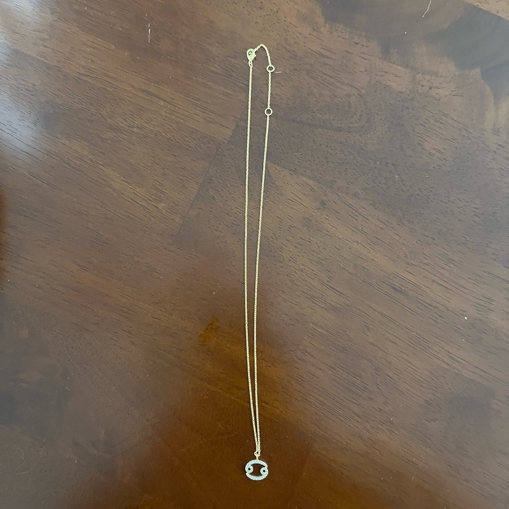 Gold Zodiac Sign Necklace - Cancer